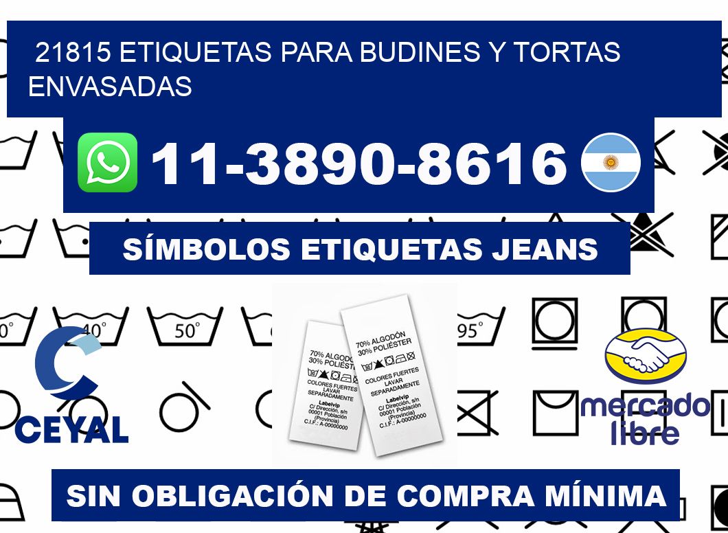 21815 etiquetas para budines y tortas envasadas