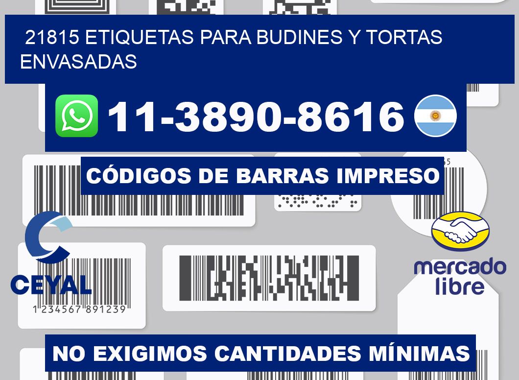 21815 etiquetas para budines y tortas envasadas