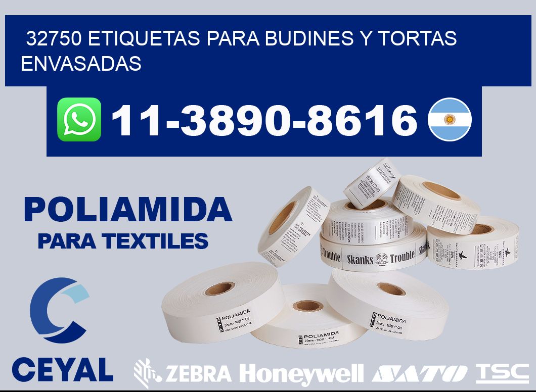 32750 etiquetas para budines y tortas envasadas