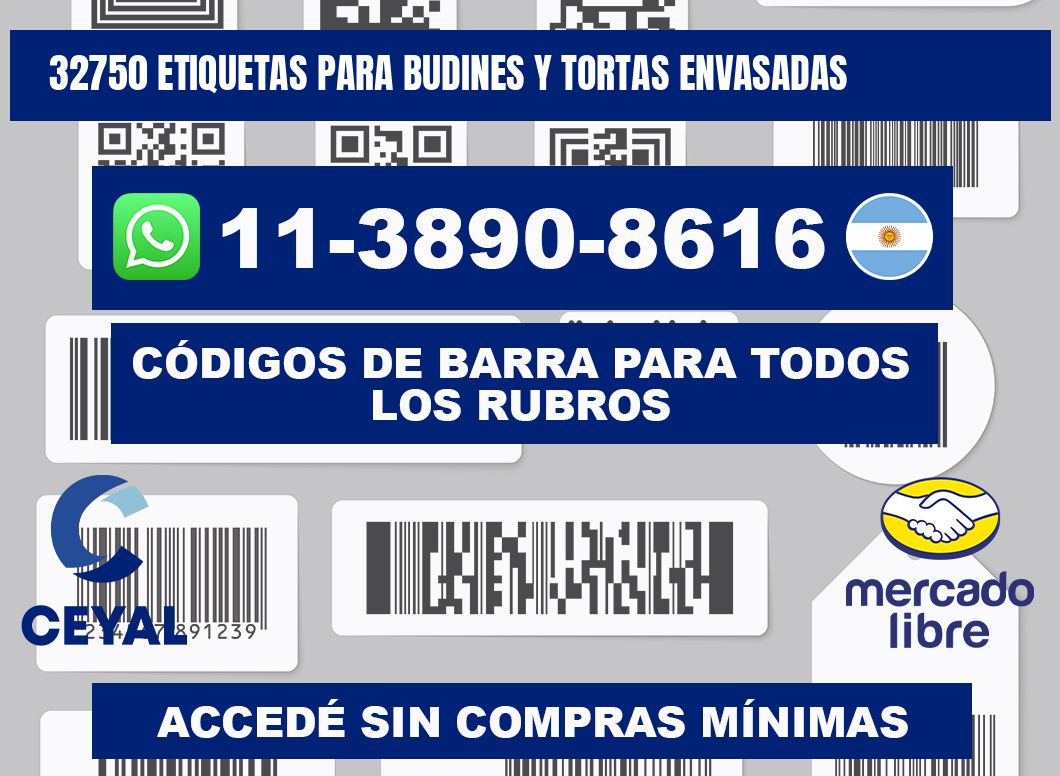 32750 etiquetas para budines y tortas envasadas