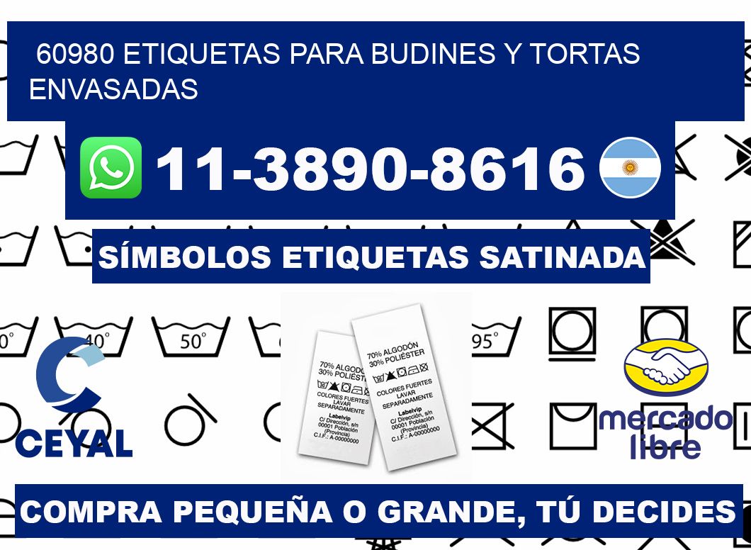 60980 etiquetas para budines y tortas envasadas