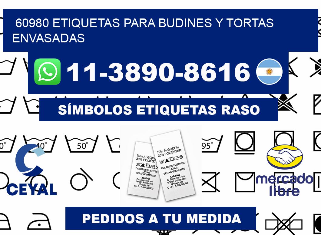 60980 etiquetas para budines y tortas envasadas