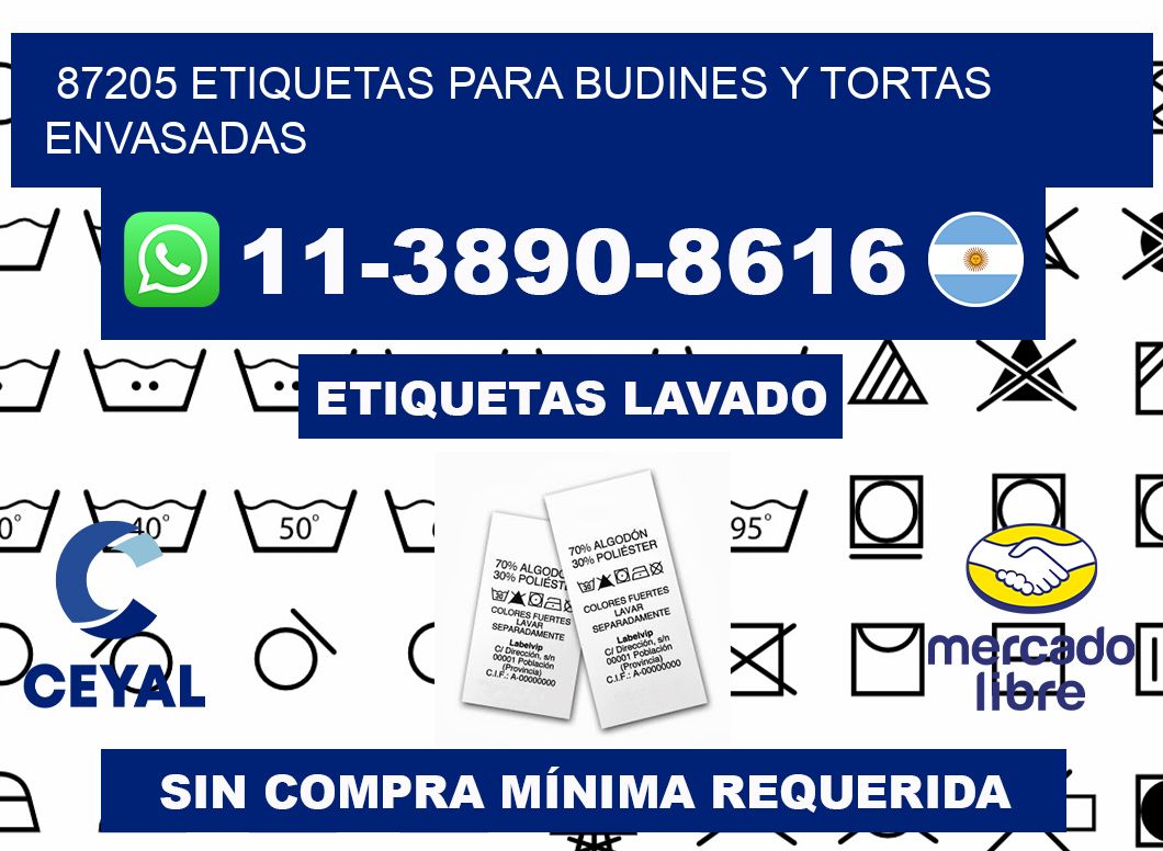 87205 etiquetas para budines y tortas envasadas