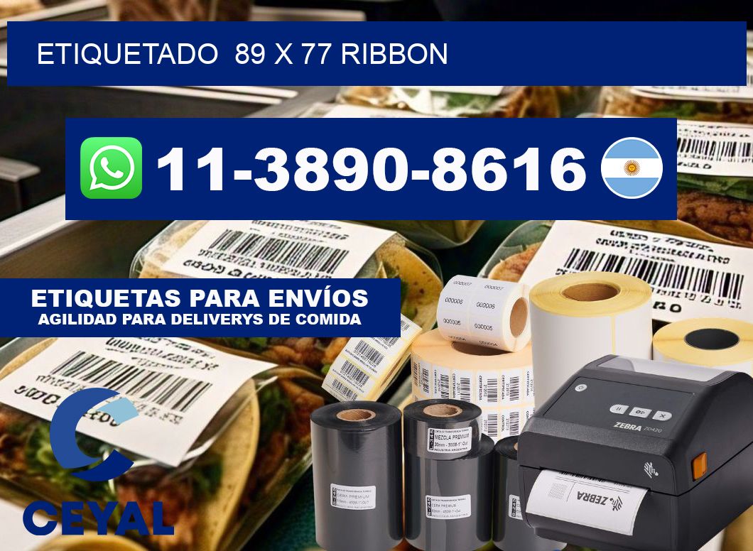 Etiquetado 89 x 77 ribbon