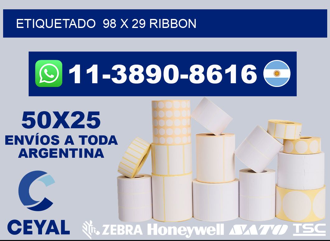 Etiquetado 98 x 29 ribbon