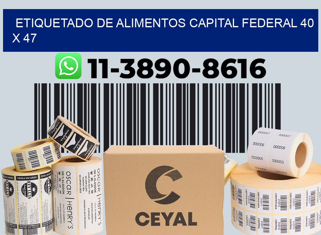 Etiquetado de alimentos capital federal 40 x 47