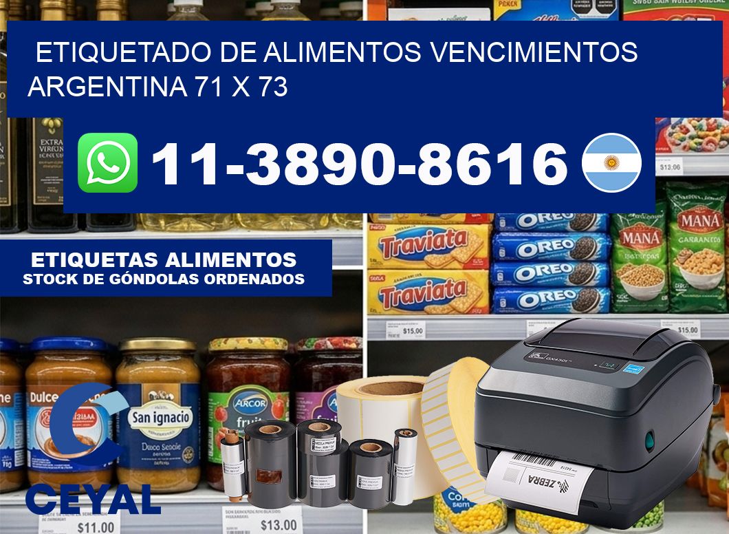 Etiquetado de alimentos vencimientos Argentina 71 x 73