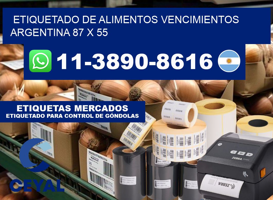 Etiquetado de alimentos vencimientos Argentina 87 x 55