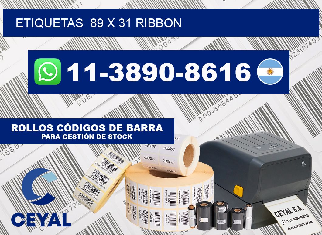 Etiquetas  89 x 31 ribbon