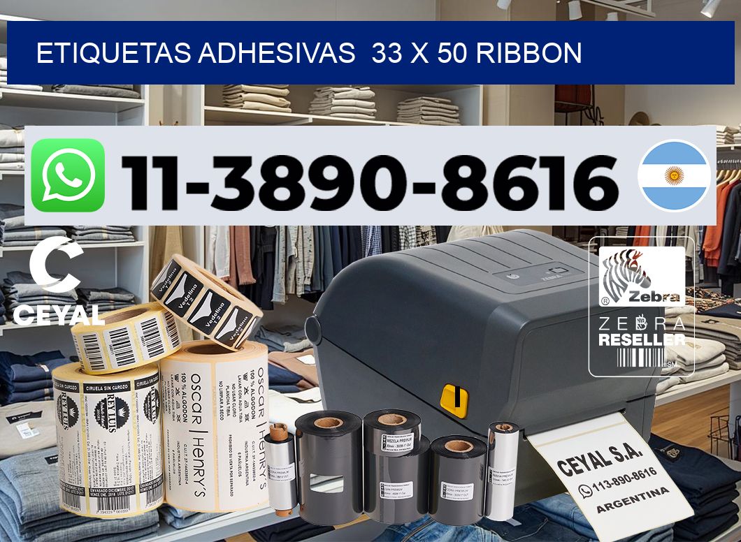 Etiquetas adhesivas 33 x 50 ribbon