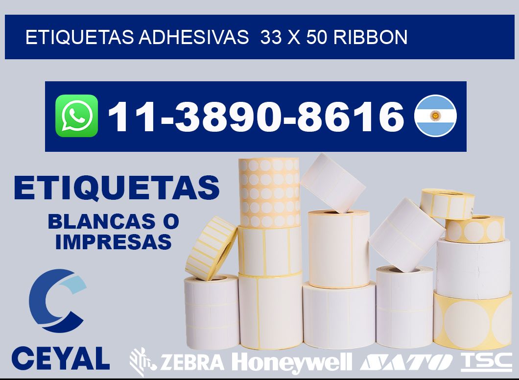 Etiquetas adhesivas 33 x 50 ribbon