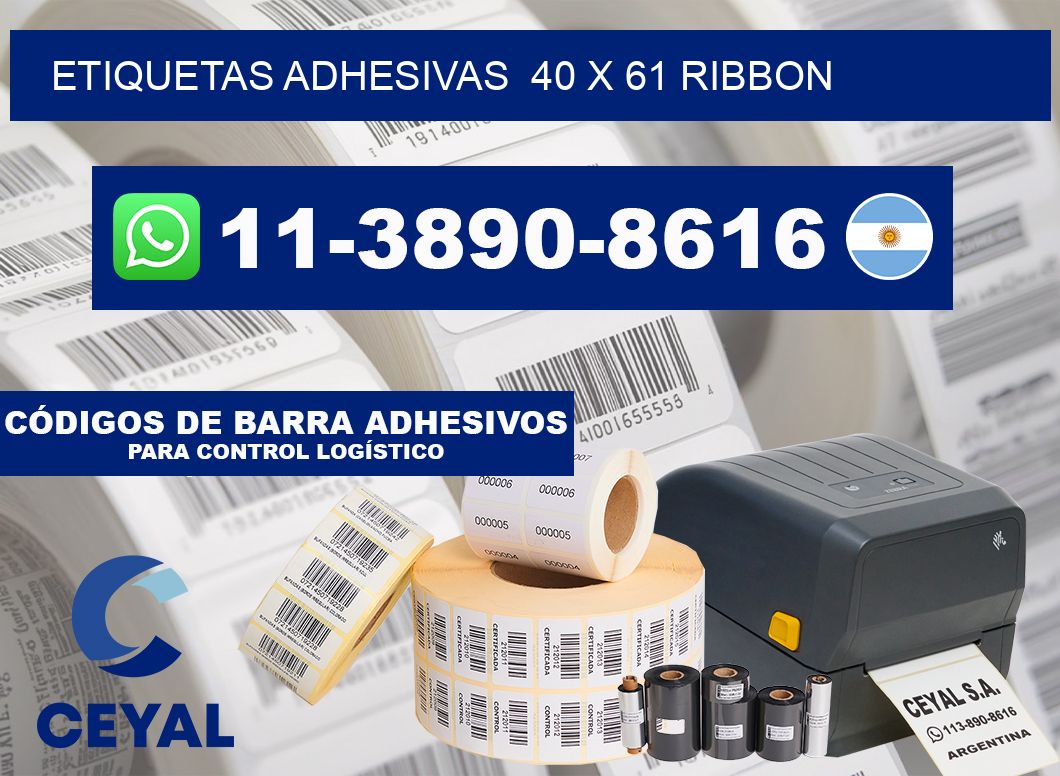 Etiquetas adhesivas 40 x 61 ribbon