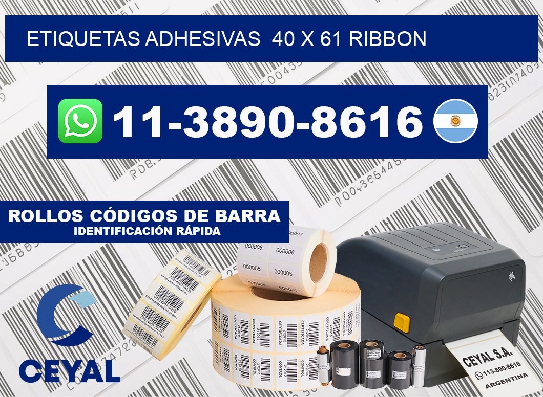 Etiquetas adhesivas  40 x 61 ribbon