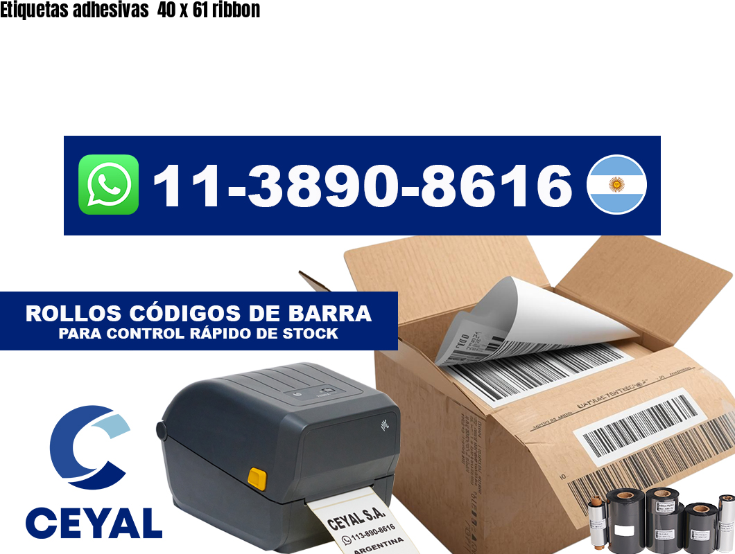 Etiquetas adhesivas 40 x 61 ribbon