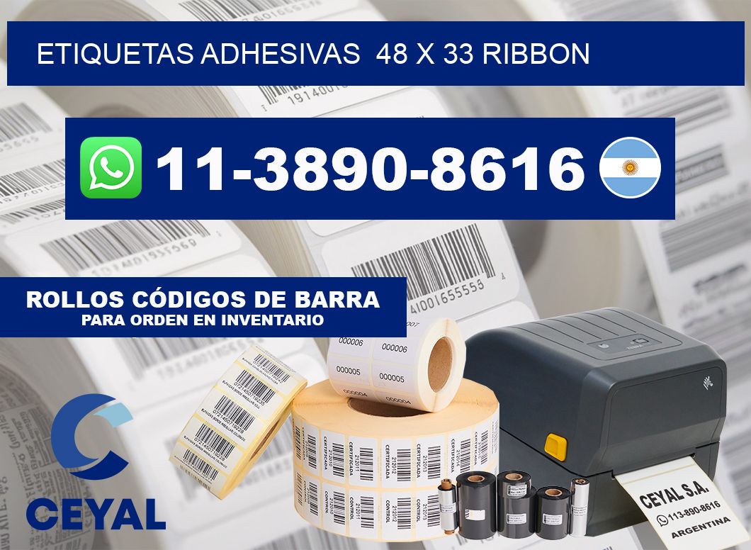 Etiquetas adhesivas  48 x 33 ribbon
