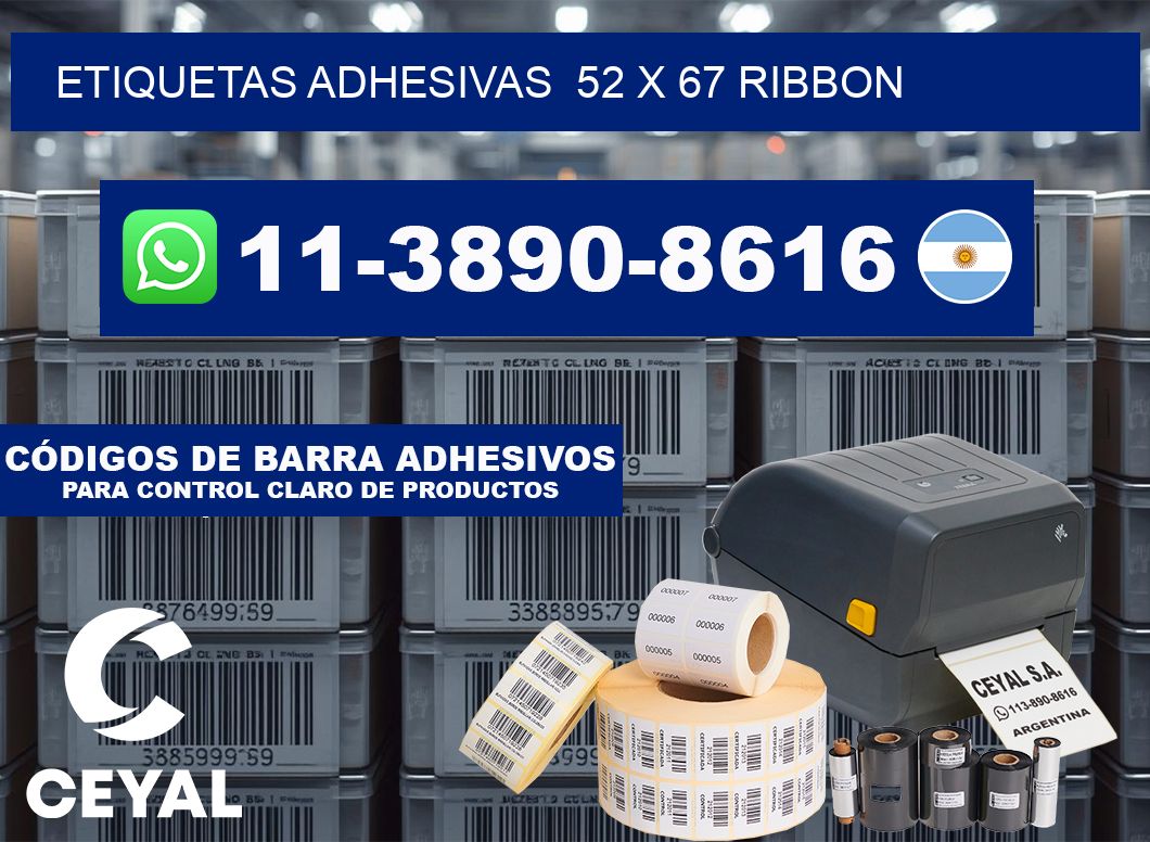 Etiquetas adhesivas  52 x 67 ribbon