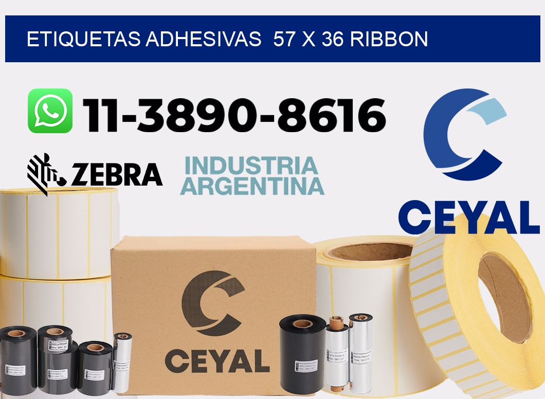 Etiquetas adhesivas  57 x 36 ribbon