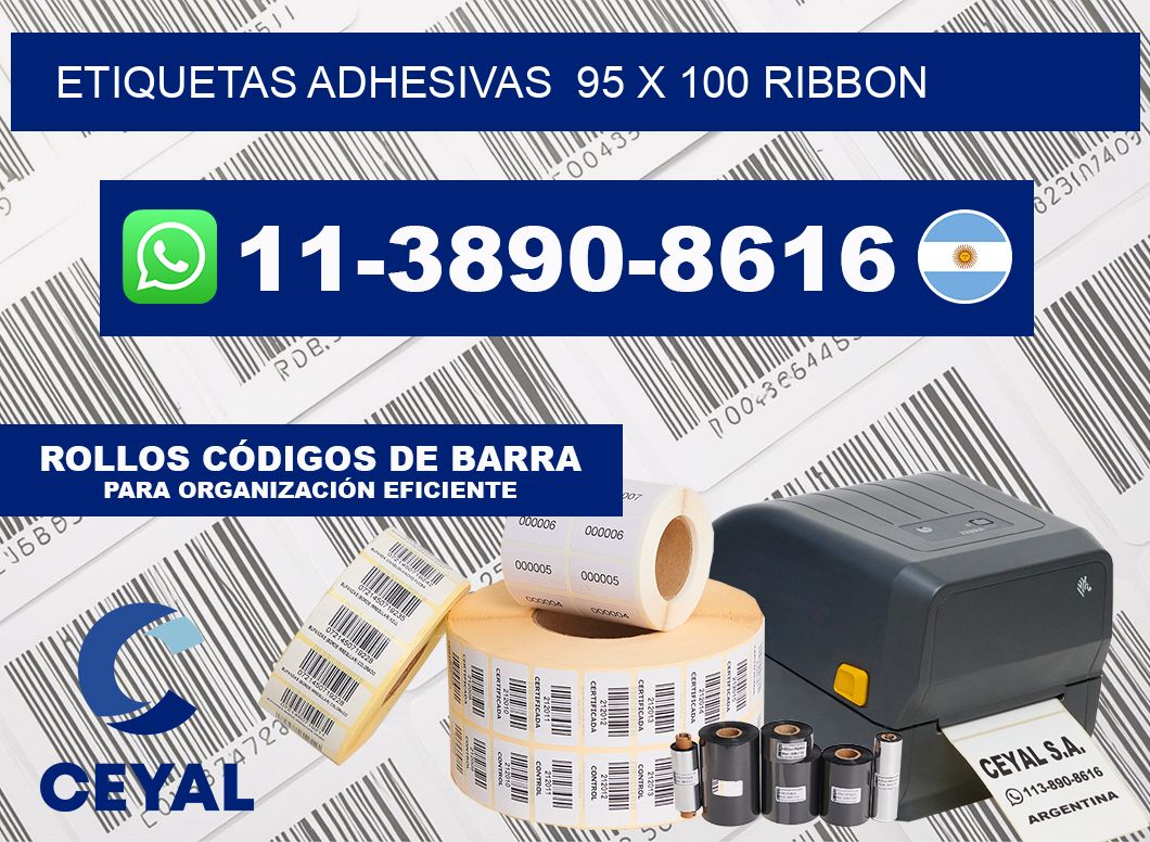 Etiquetas adhesivas  95 x 100 ribbon