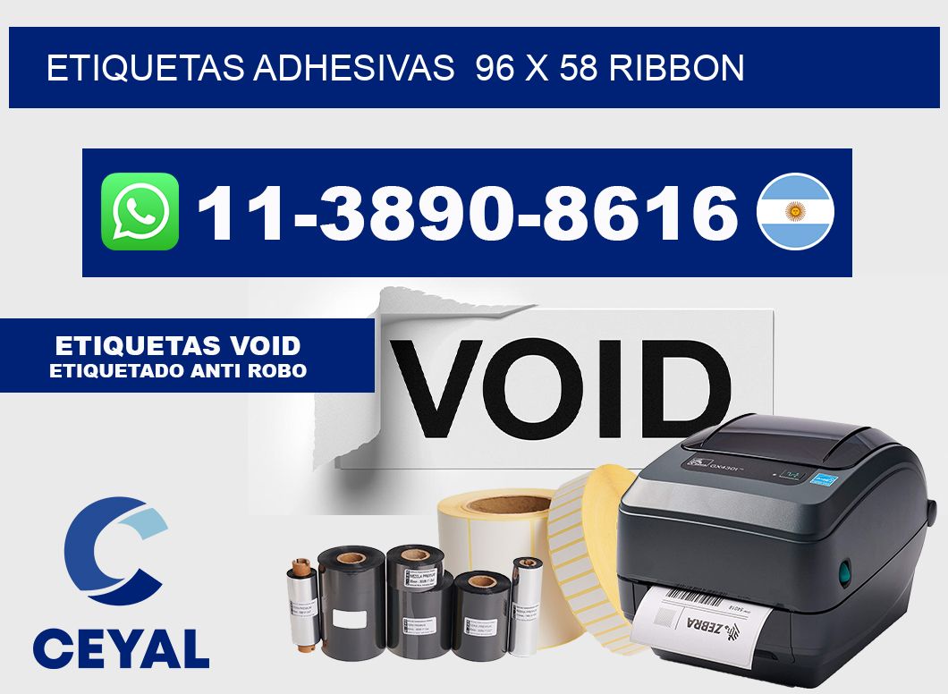 Etiquetas adhesivas  96 x 58 ribbon