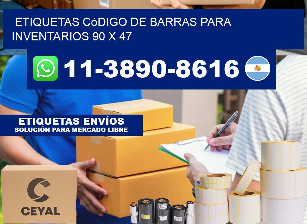 Etiquetas código de barras para inventarios 90 x 47