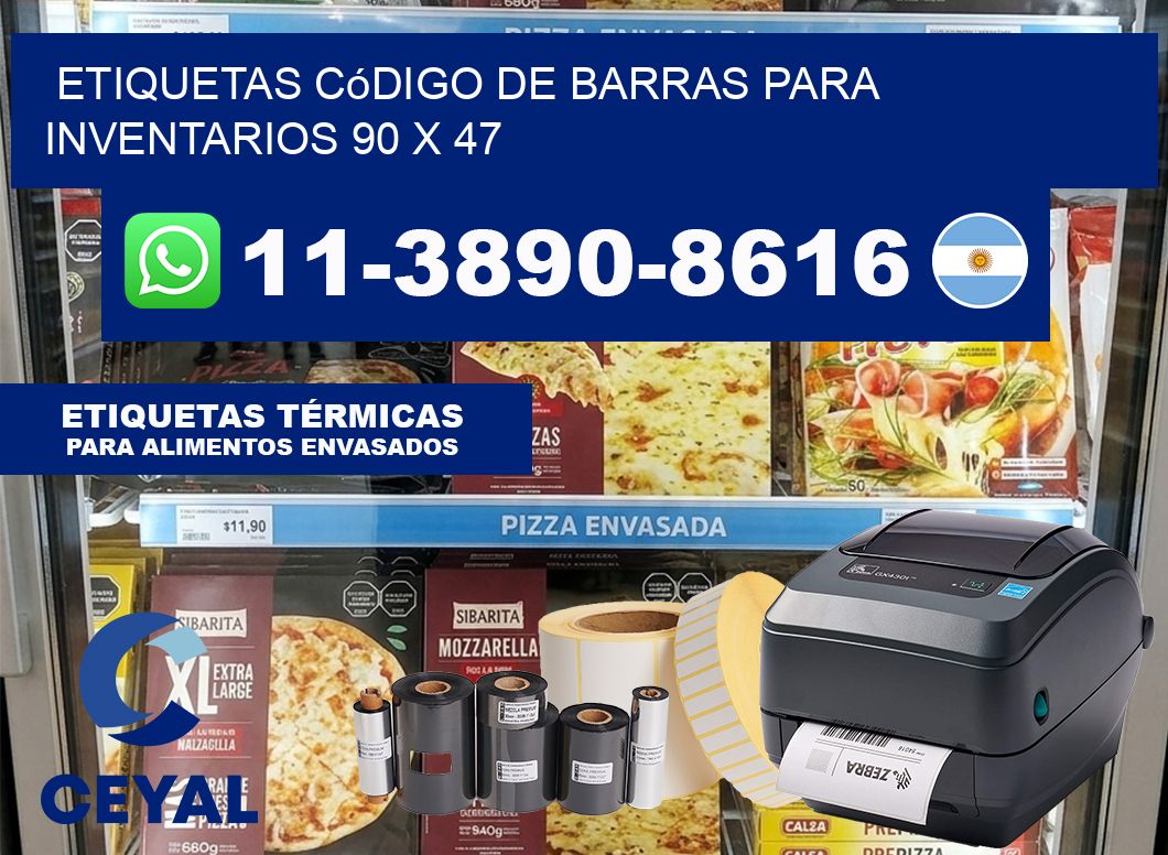 Etiquetas código de barras para inventarios 90 x 47