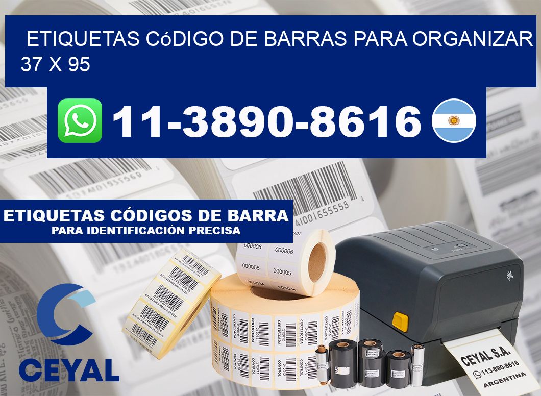 Etiquetas código de barras para organizar 37 x 95