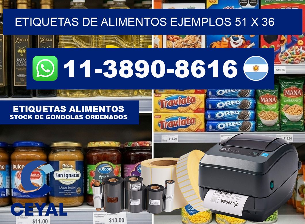 Etiquetas de alimentos ejemplos 51 x 36