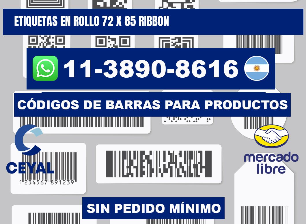 Etiquetas en rollo 72 x 85 ribbon