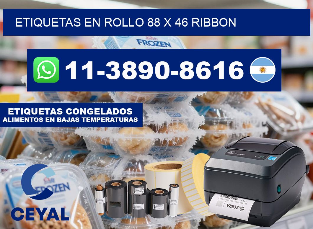Etiquetas en rollo 88 x 46 ribbon