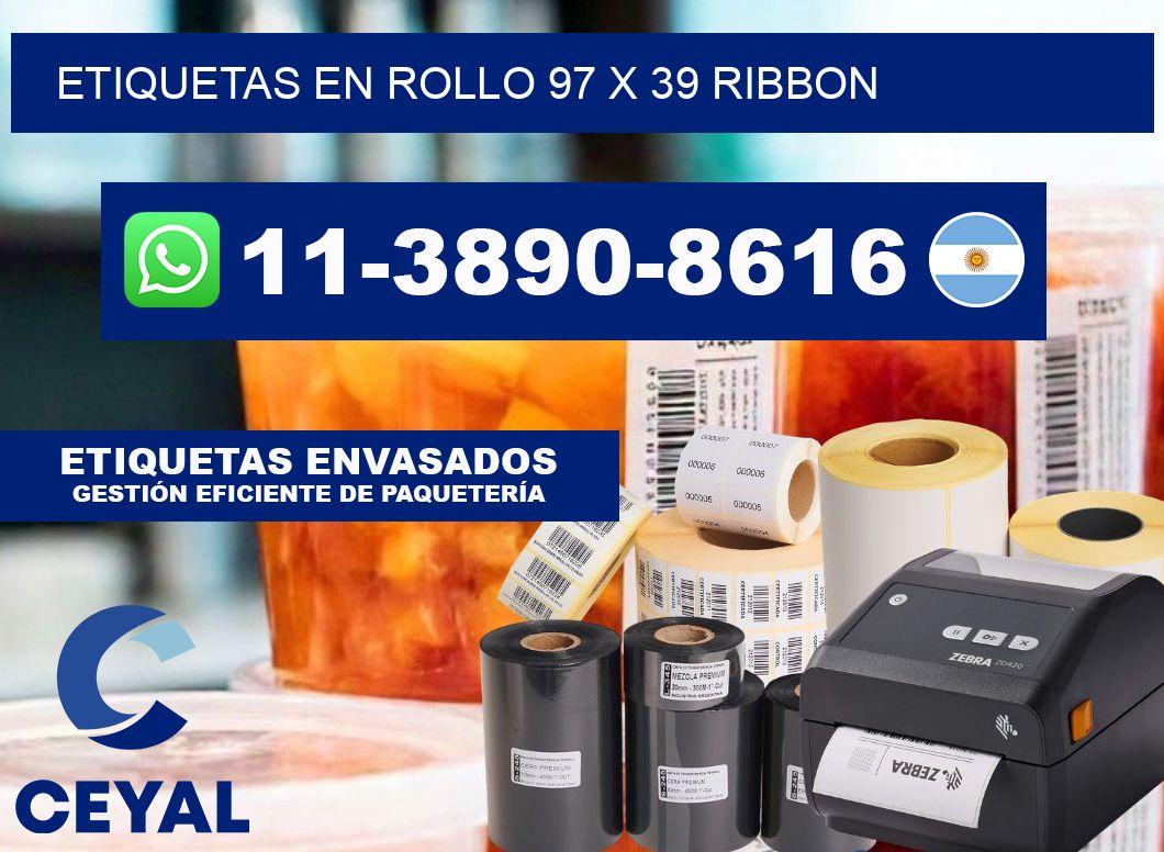 Etiquetas en rollo 97 x 39 ribbon
