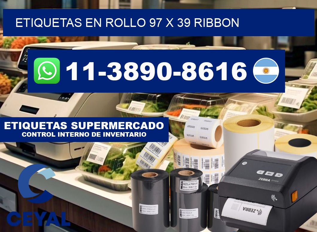 Etiquetas en rollo 97 x 39 ribbon
