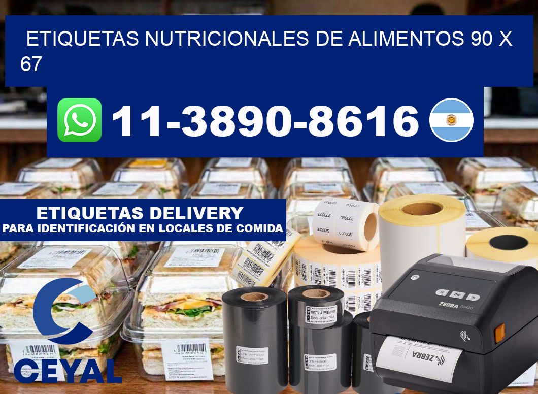 Etiquetas nutricionales de alimentos 90 x 67