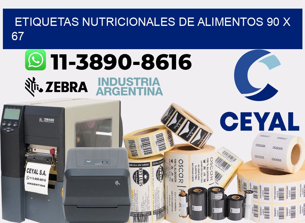 Etiquetas nutricionales de alimentos 90 x 67