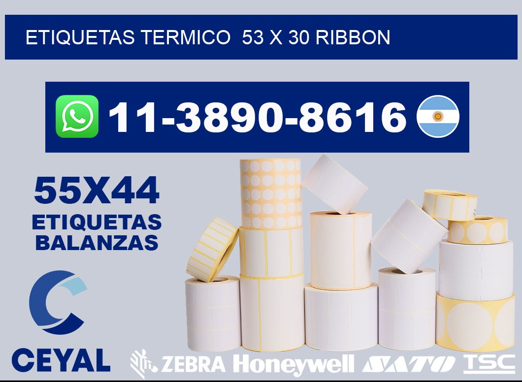 Etiquetas termico 53 x 30 ribbon