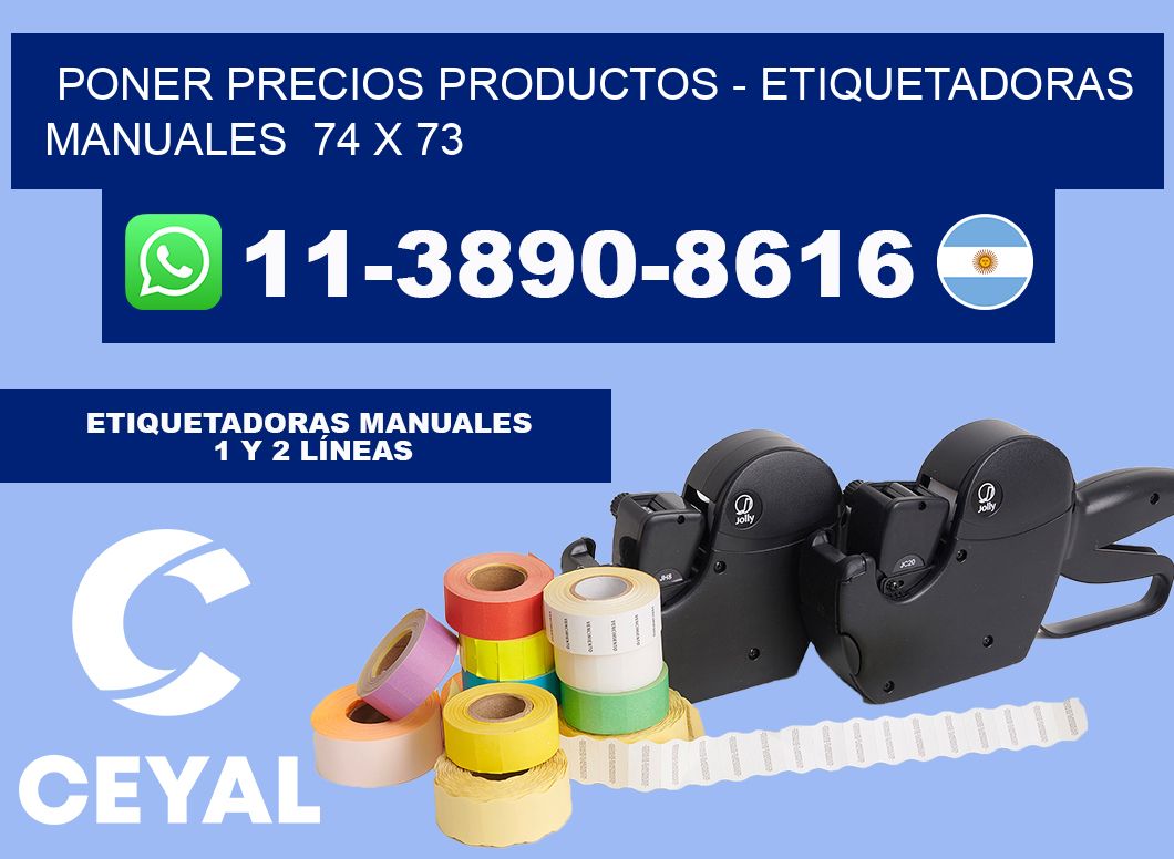 Poner precios productos - Etiquetadoras Manuales  74 x 73