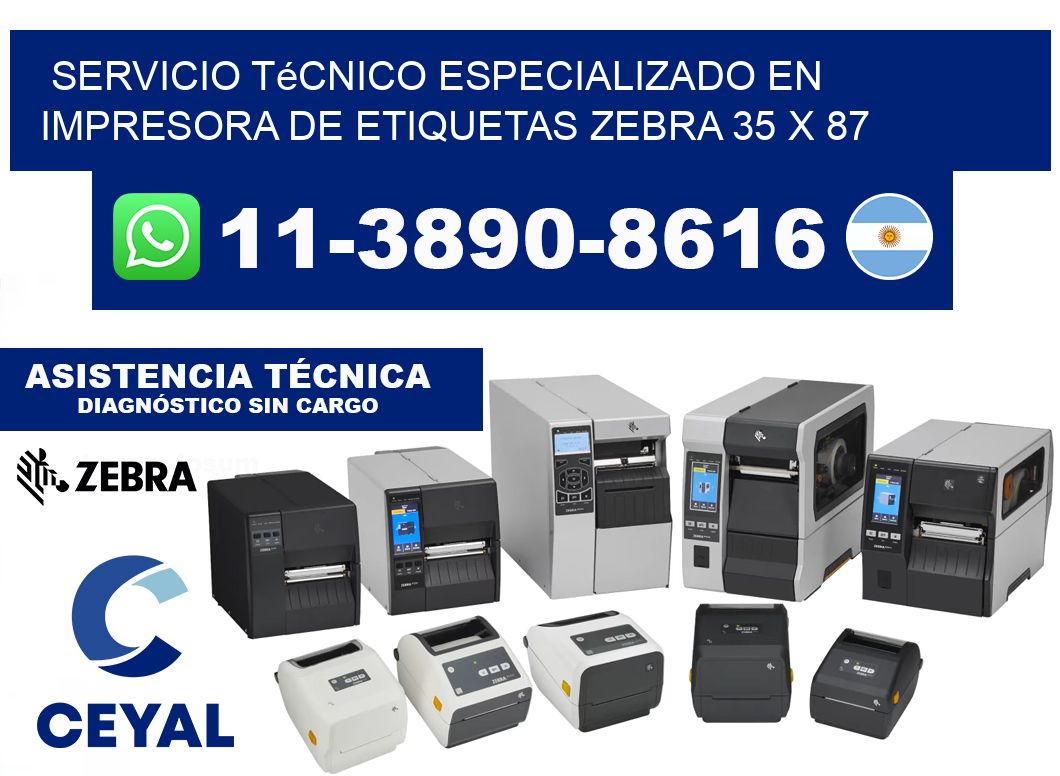 Servicio Técnico Especializado en Impresora de Etiquetas Zebra 35 x 87