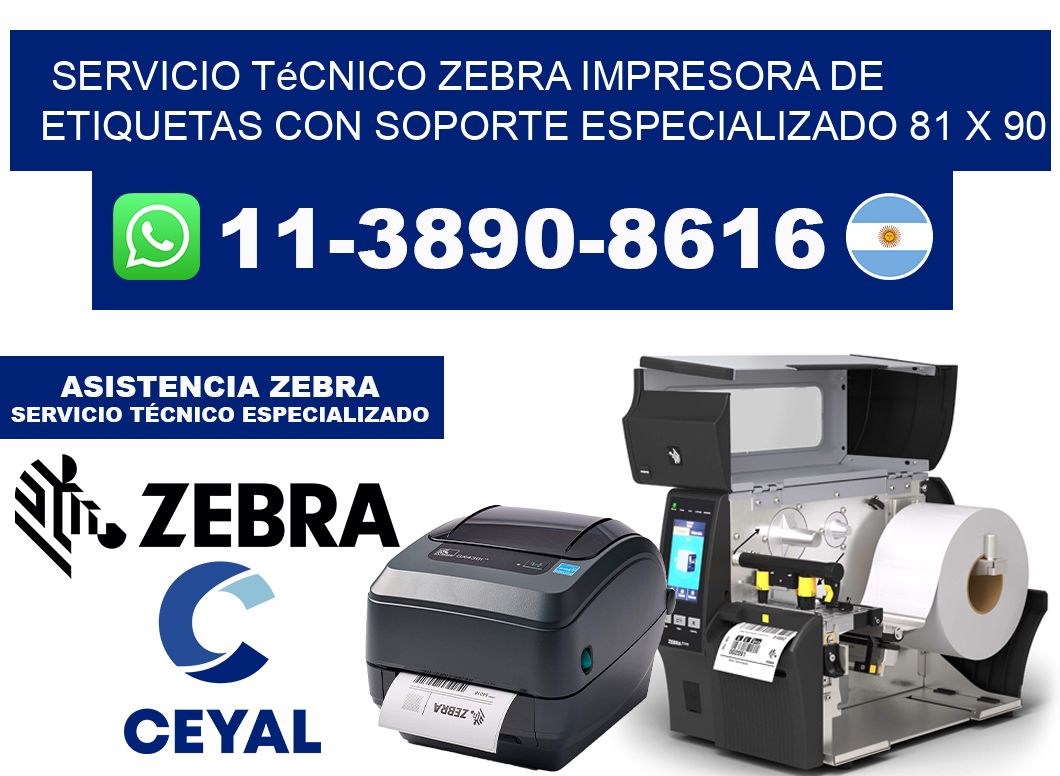 Servicio Técnico Zebra Impresora de Etiquetas con Soporte Especializado 81 x 90