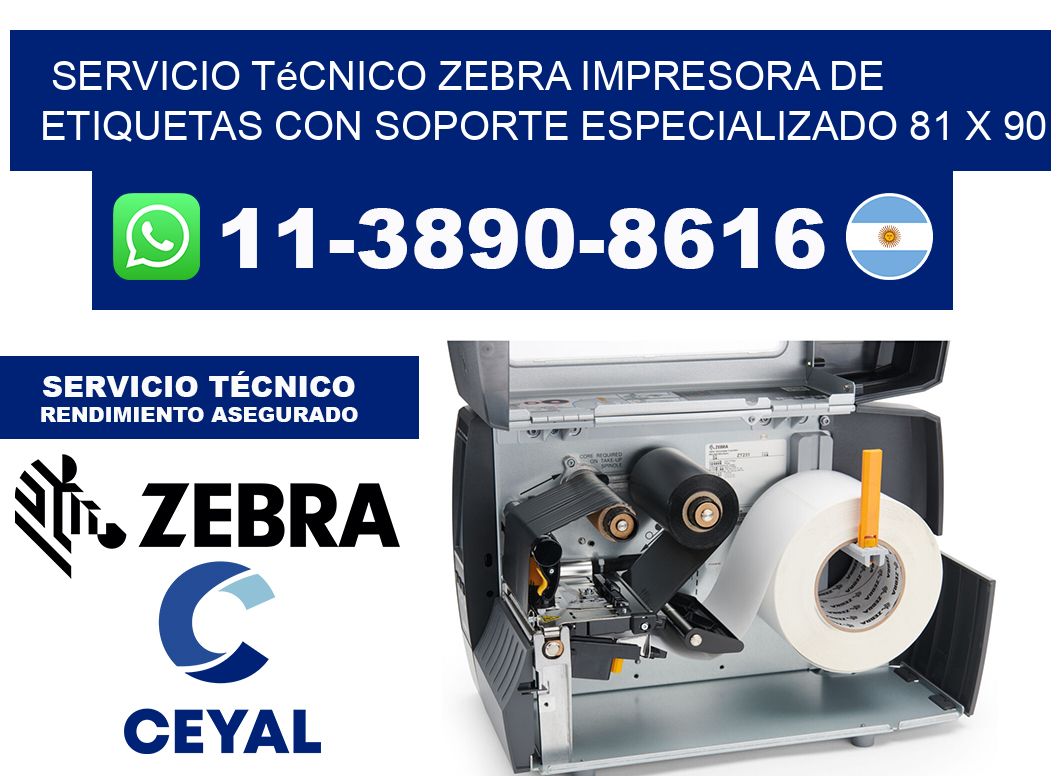 Servicio Técnico Zebra Impresora de Etiquetas con Soporte Especializado 81 x 90
