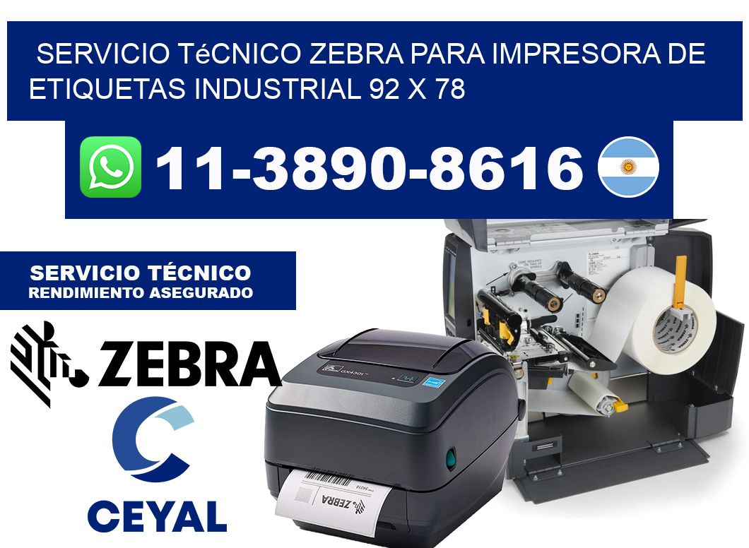 Servicio Técnico Zebra para Impresora de Etiquetas Industrial 92 x 78