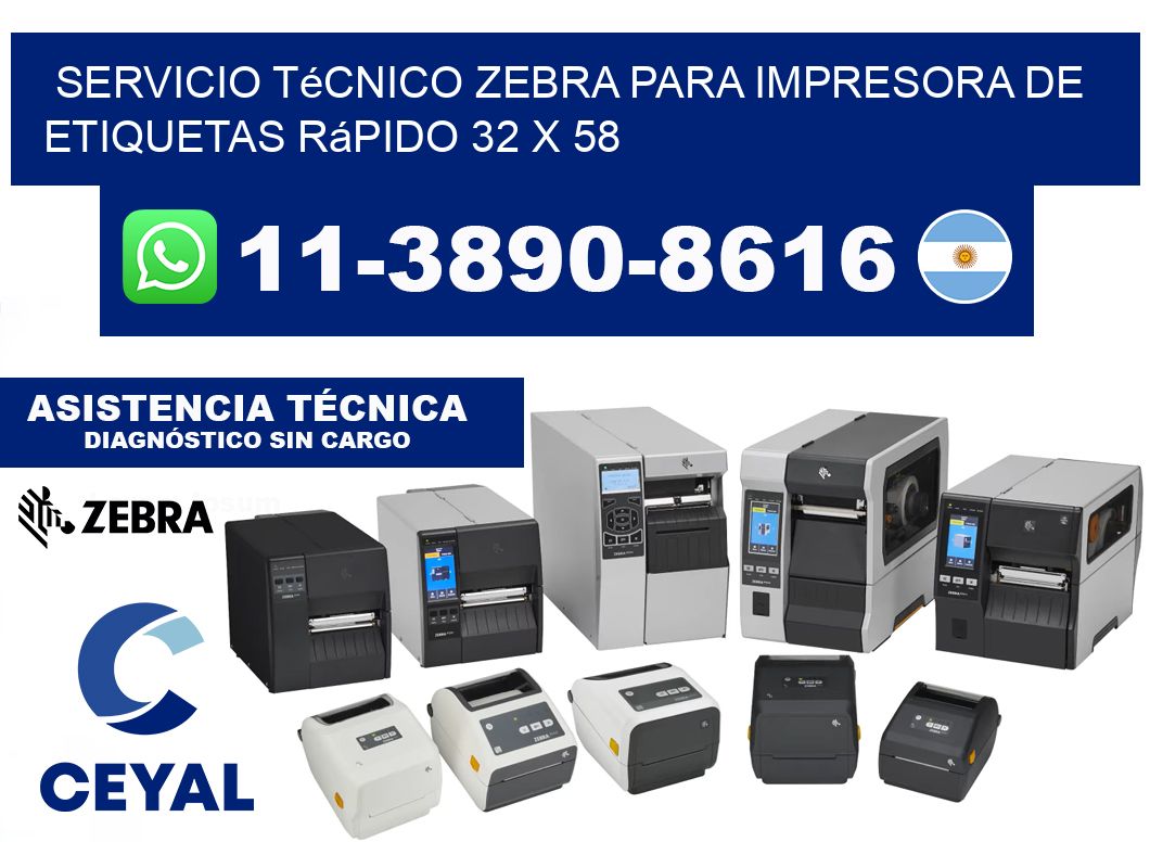 Servicio Técnico Zebra para Impresora de Etiquetas Rápido 32 x 58