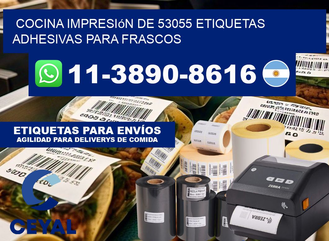 cocina impresión de 53055 etiquetas adhesivas para frascos