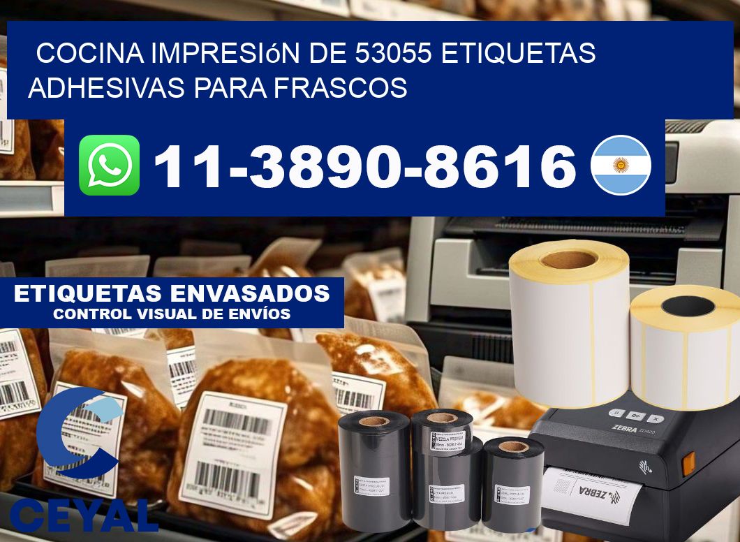 cocina impresión de 53055 etiquetas adhesivas para frascos