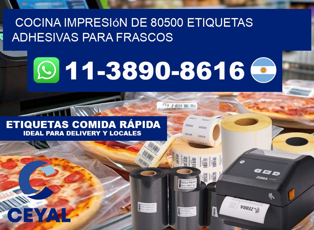 cocina impresión de 80500 etiquetas adhesivas para frascos