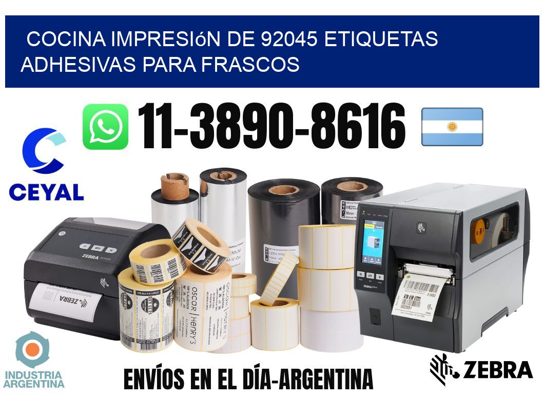cocina impresión de 92045 etiquetas adhesivas para frascos