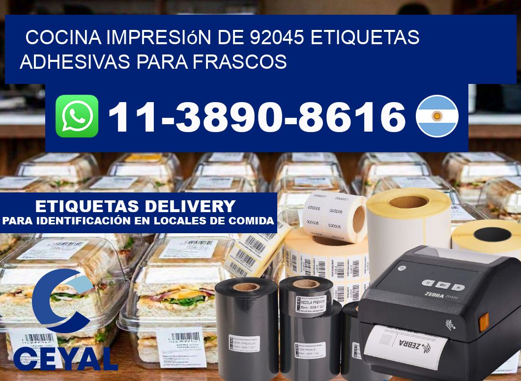 cocina impresión de 92045 etiquetas adhesivas para frascos