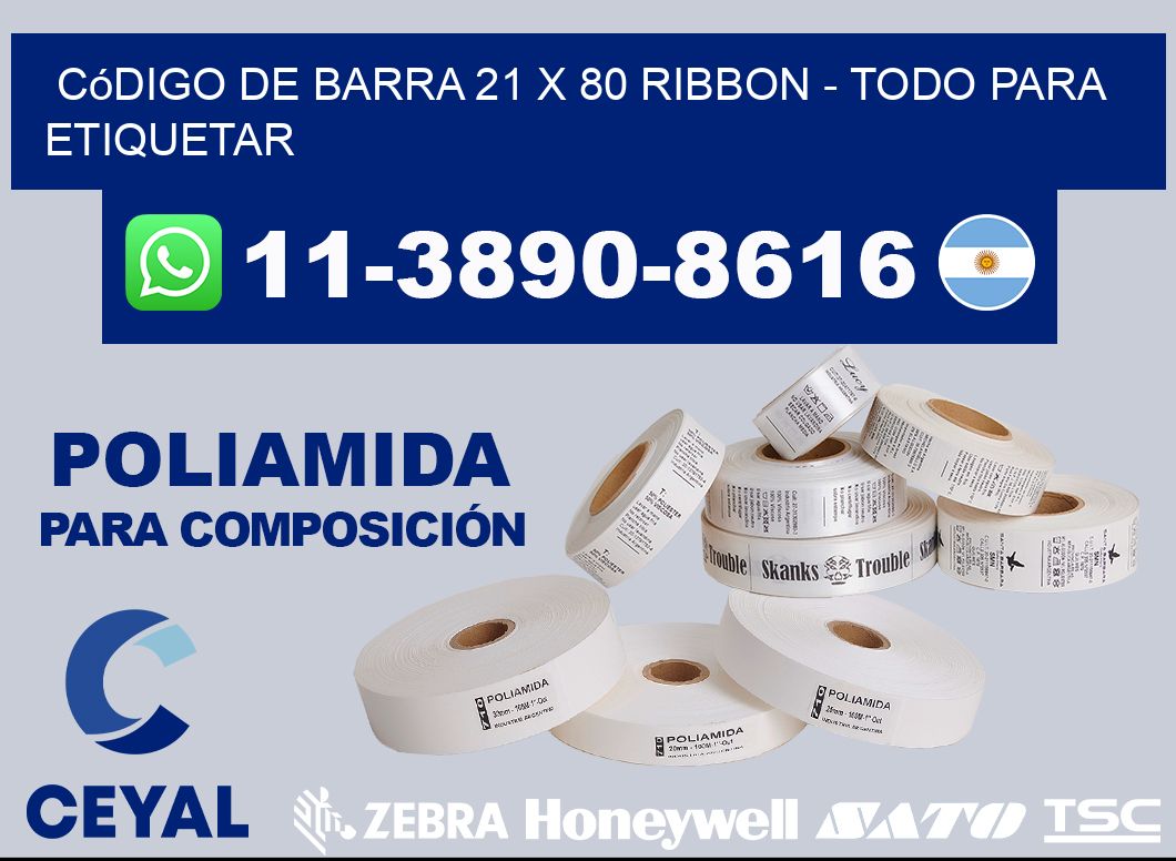 código de barra 21 x 80 ribbon - Todo para Etiquetar