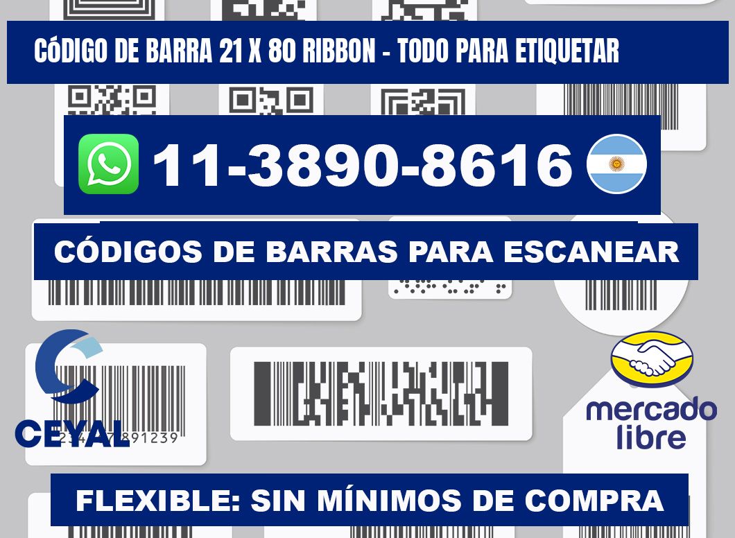 código de barra 21 x 80 ribbon - Todo para Etiquetar