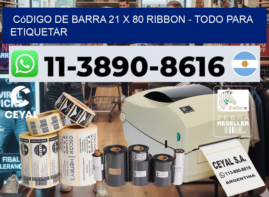 código de barra 21 x 80 ribbon - Todo para Etiquetar