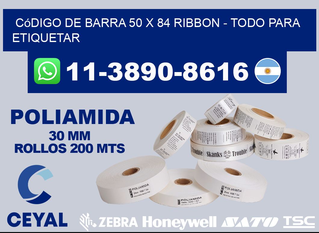 código de barra 50 x 84 ribbon - Todo para Etiquetar