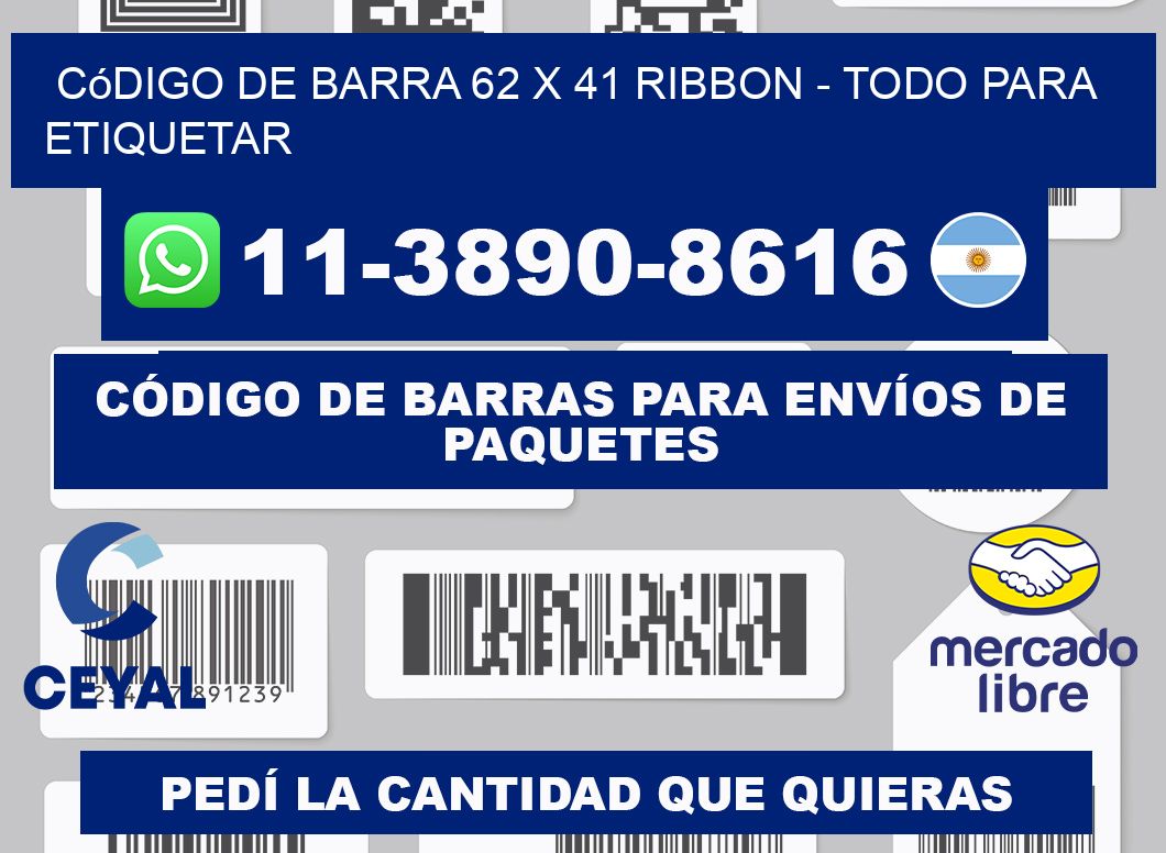 código de barra 62 x 41 ribbon - Todo para Etiquetar